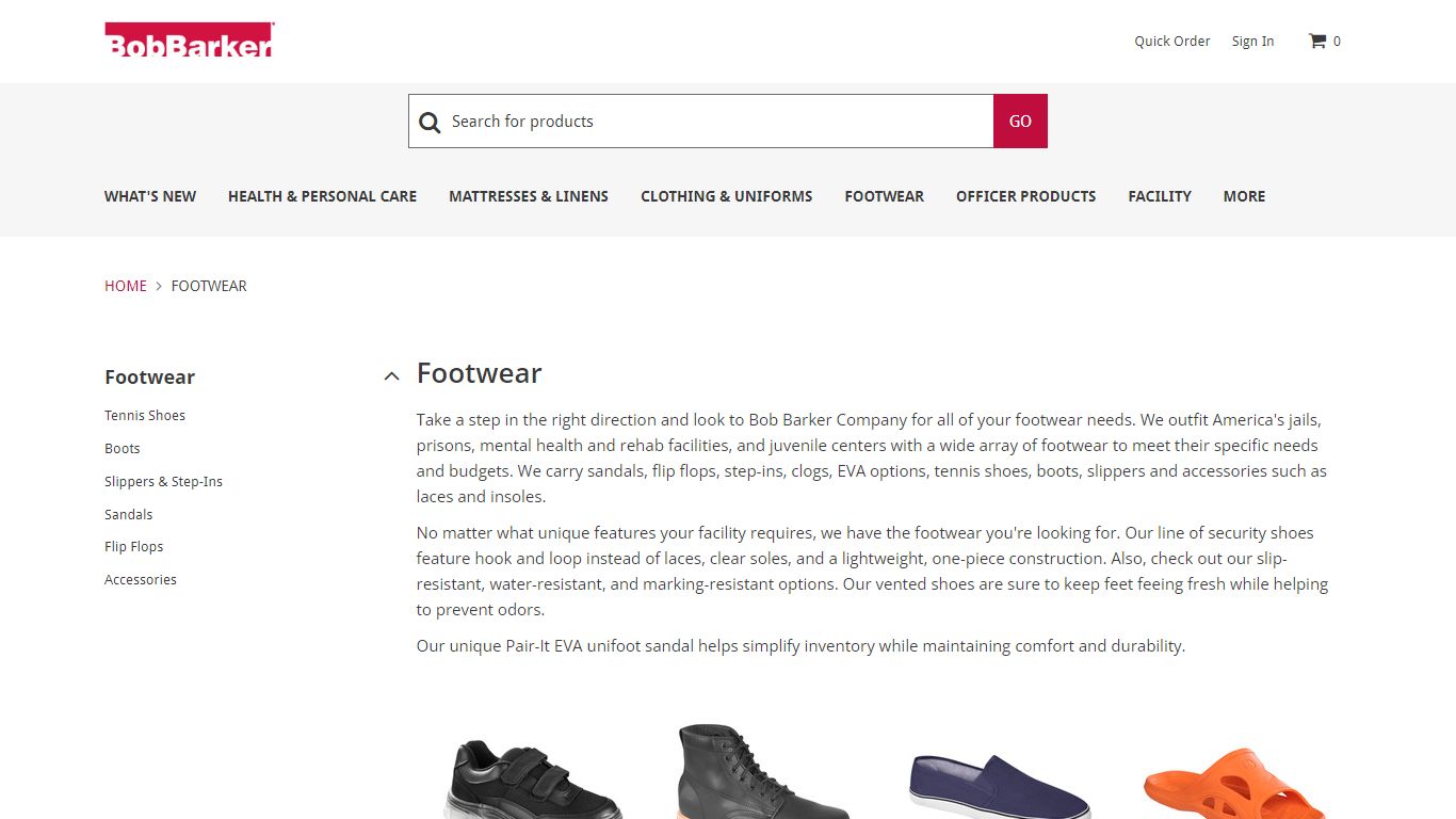 Footwear | Institutional Supplies | BobBarker.com